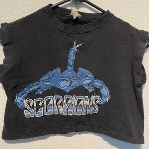 Scorpions Vintage Half Shirt 1986 Black Love At First Sting Small Rare Flawed